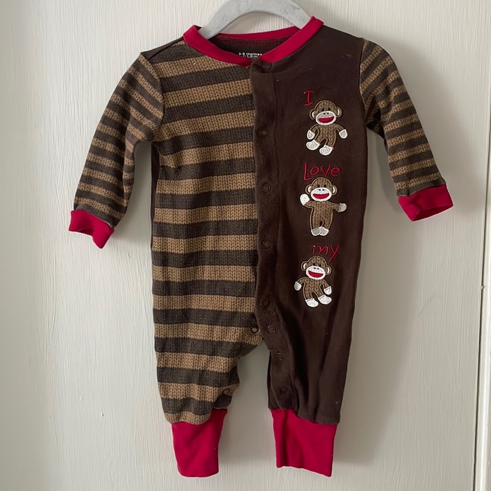 Baby starters Sock monkey 1 Piece with snaps